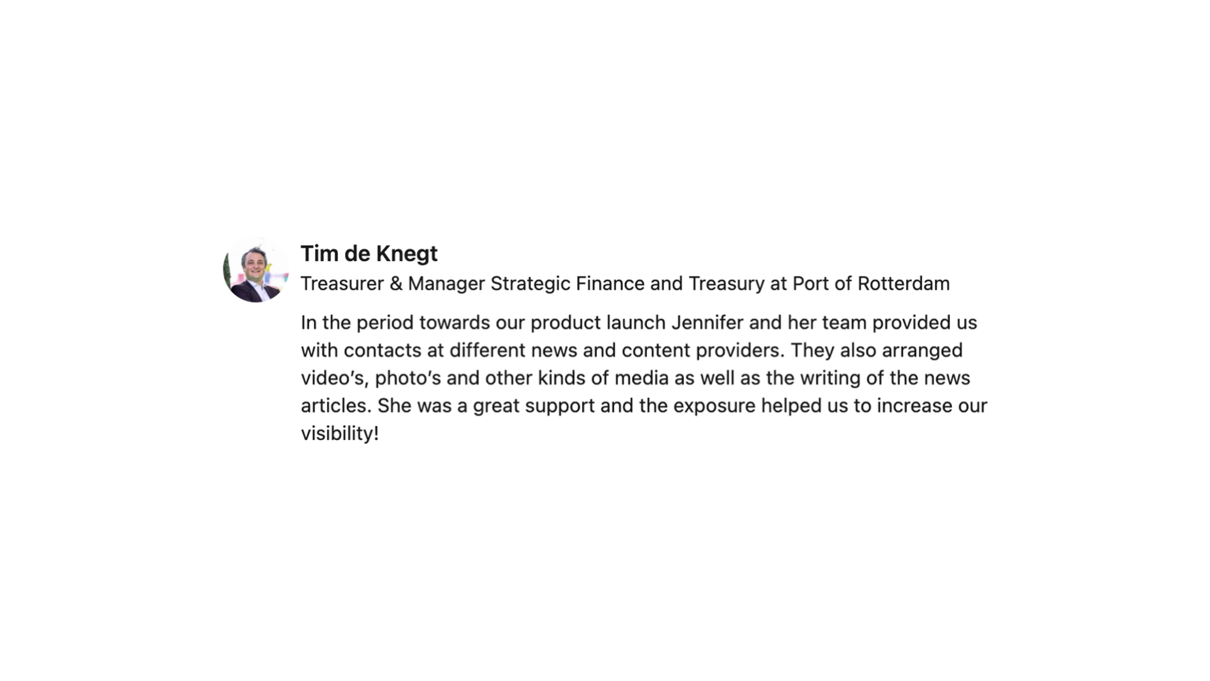 LinkedIn Review van Tim de Knegt